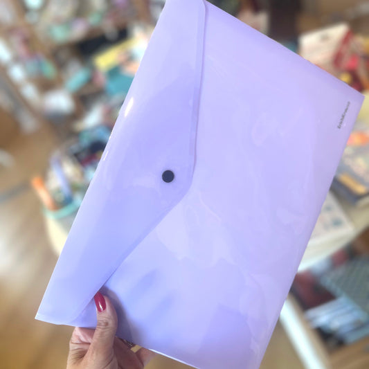 Bolsa Envelope A4 com mola Pastel Lilás
