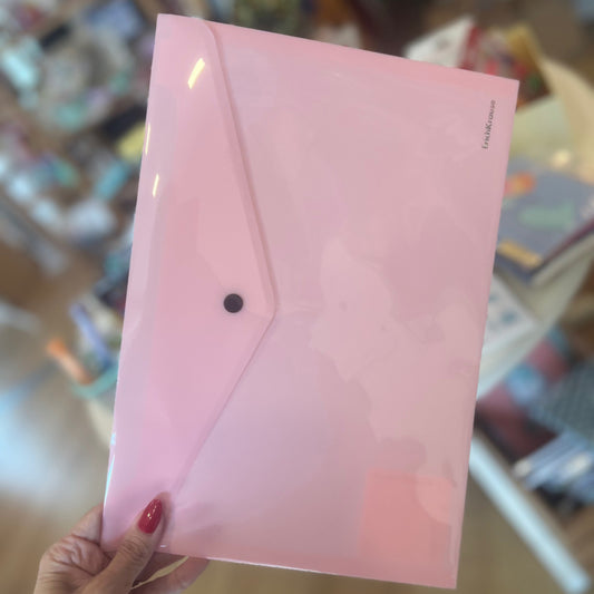 Bolsa Envelope A4 com mola Pastel Rosa