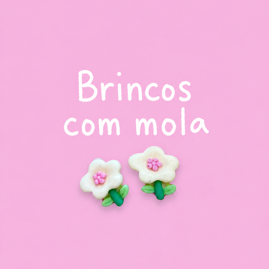 Brincos de mola Flor