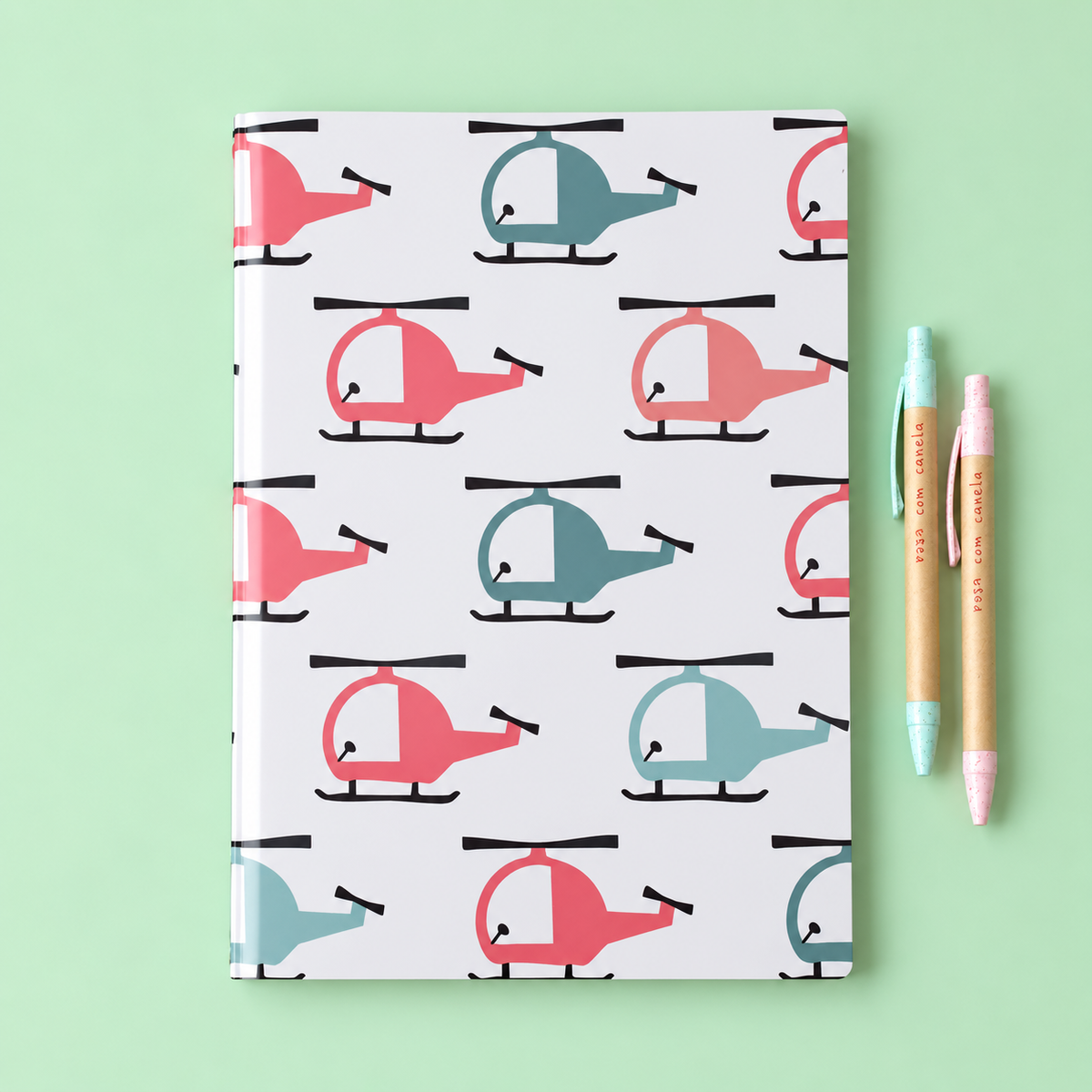 Caderno Agrafado A4 PET Pautado BOY HELICOPTER