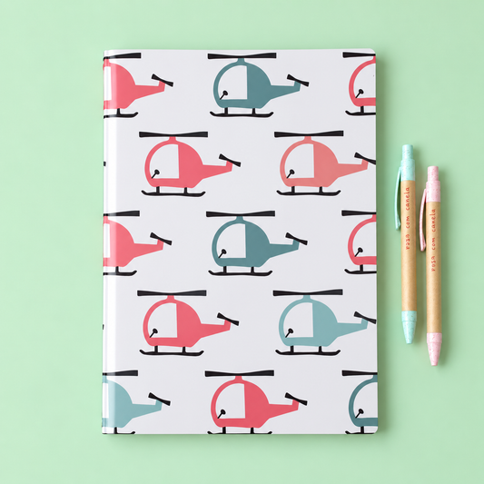 Caderno Agrafado A4 PET Pautado BOY HELICOPTER