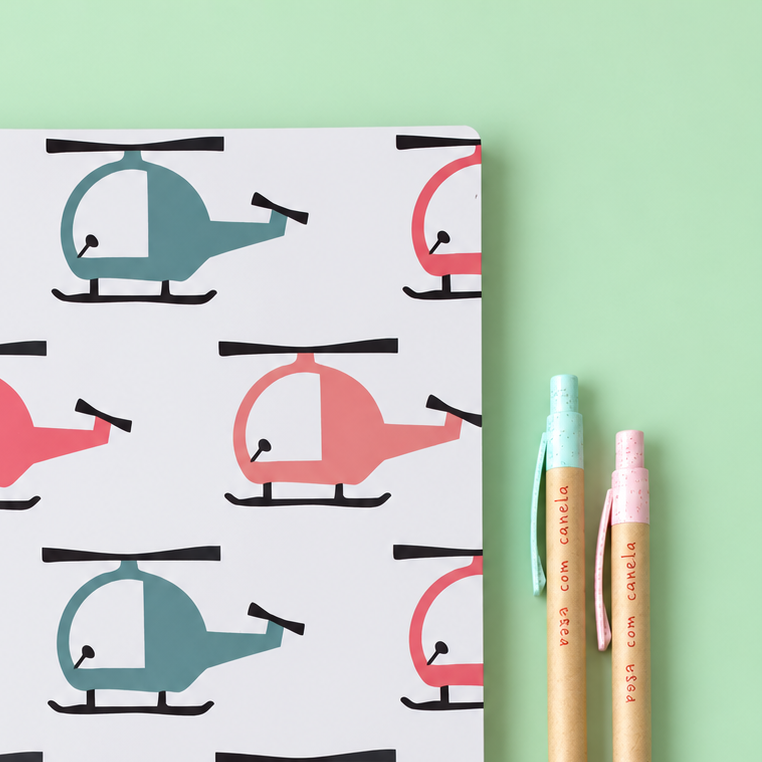 Caderno Agrafado A4 PET Pautado BOY HELICOPTER