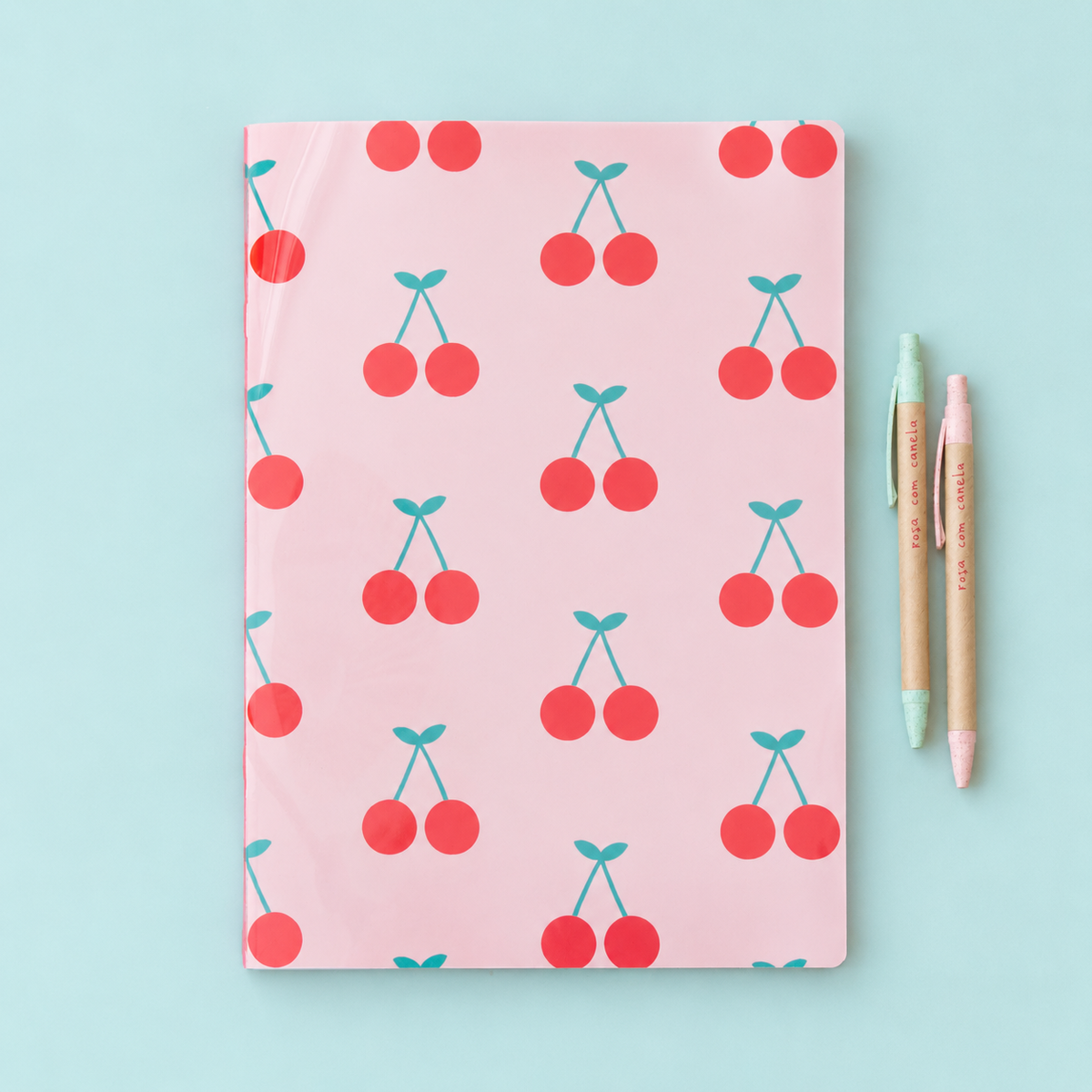 Caderno Agrafado A4 PET Pautado CHERRY
