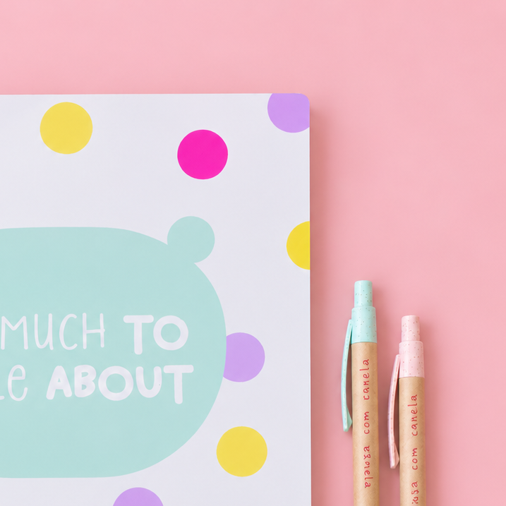 Caderno Agrafado A4 PET Pautado COLOR DOTS (So Much to Smile about)