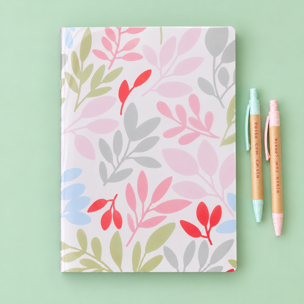Caderno Agrafado A4 PET Pautado FLOWERS