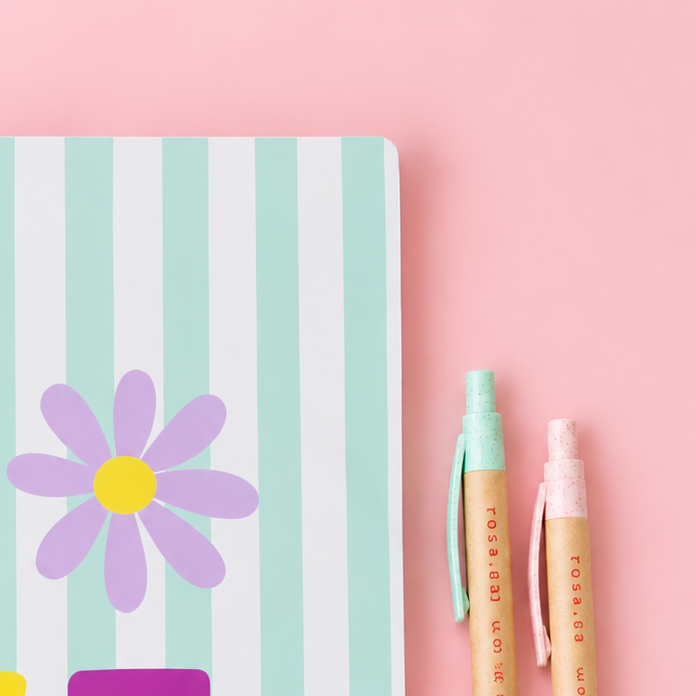 Caderno Agrafado A4 PET Pautado LOVE MINT