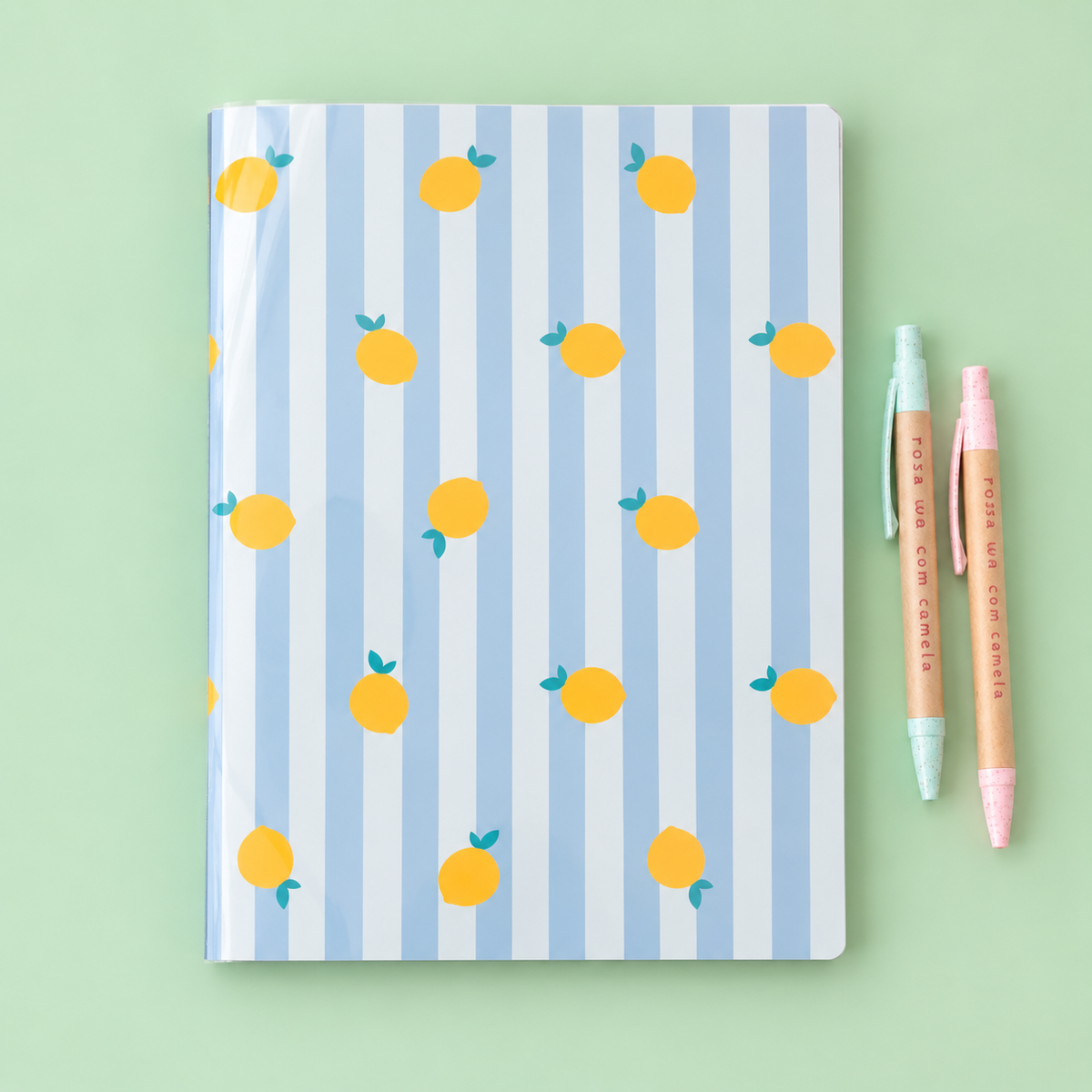 Caderno Agrafado A4 PET Pautado FRUITS LEMON