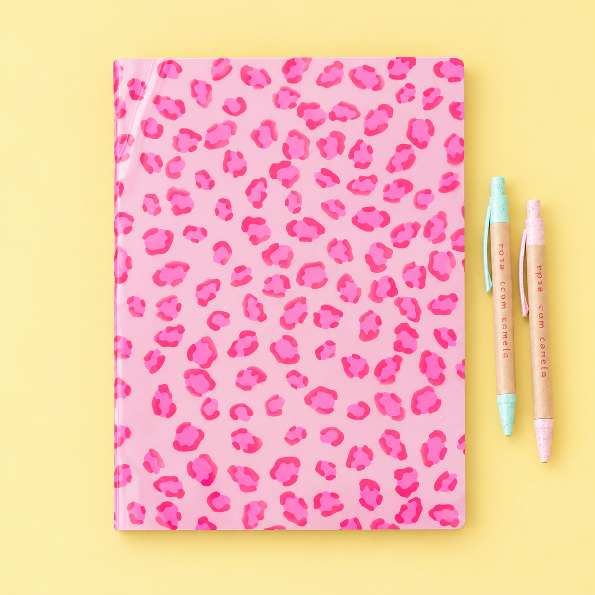 Caderno Agrafado A4 PET Pautado CRAZY PINK TIGRESSE