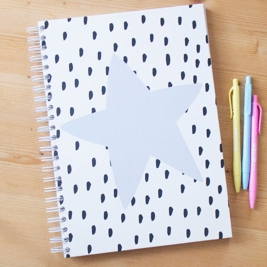 Caderno A4 Capa Dura Pautado (100 FL) BLUE STAR