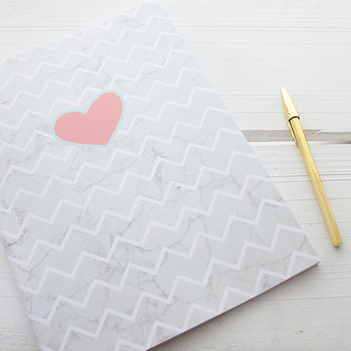 Caderno Agrafado A4 PAUTADO Marble Chevron