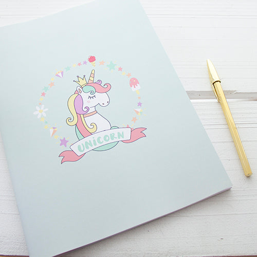 Caderno Agrafado A4 PAUTADO Unicorn Mint