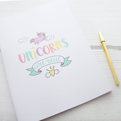 Caderno Agrafado A4 PAUTADO Unicorns are Real