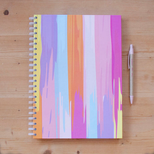 Caderno A4 Argolas (PAUTADO) PASTEL STRIPES