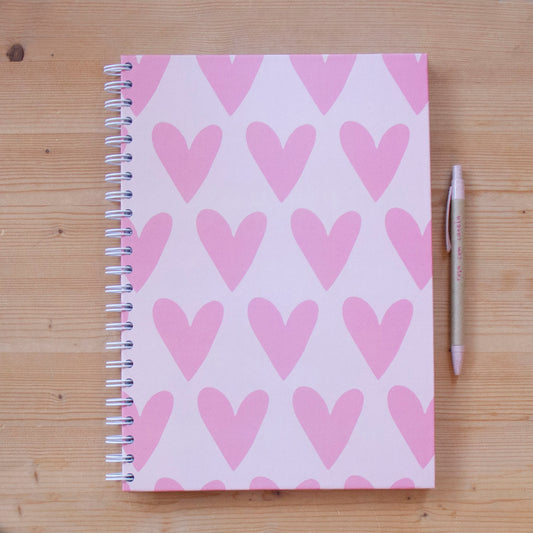 Caderno A4 Argolas (PAUTADO) PINK HEARTS