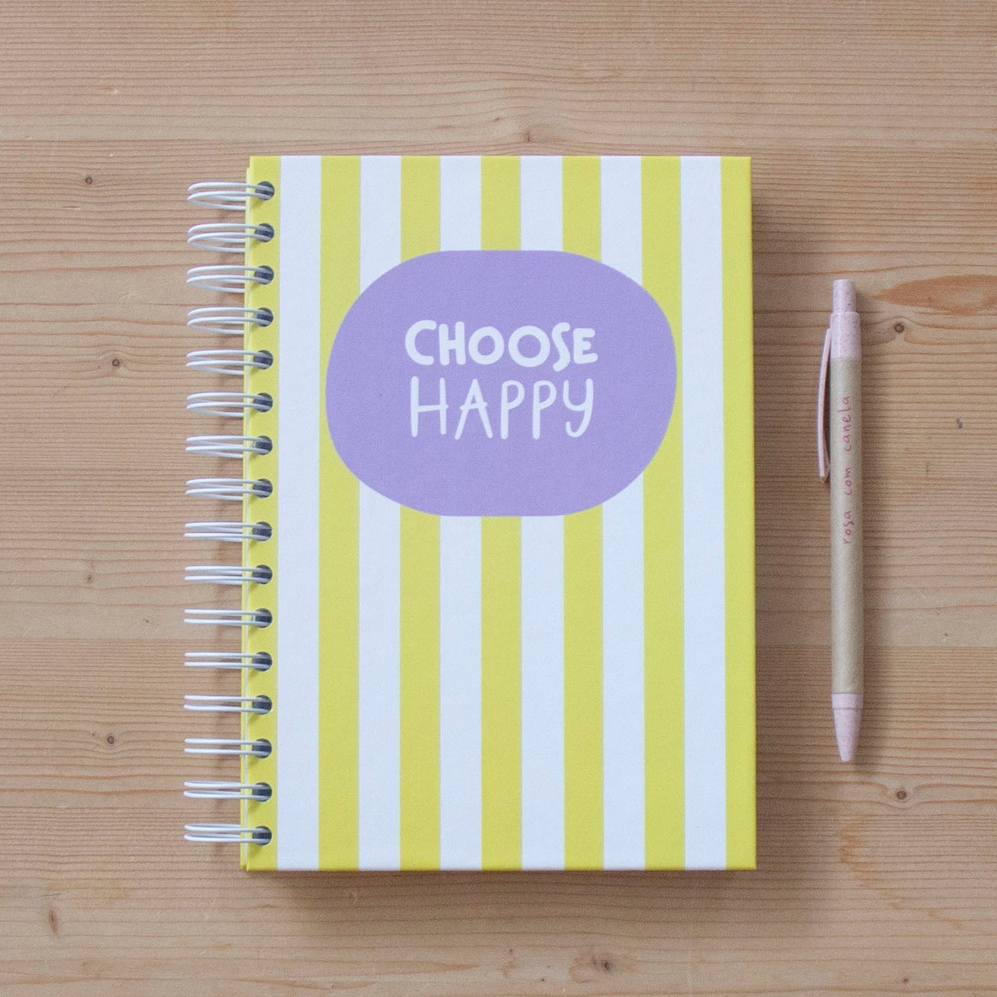Caderno A5 Argolas (LISO) YELLOW STRIPES