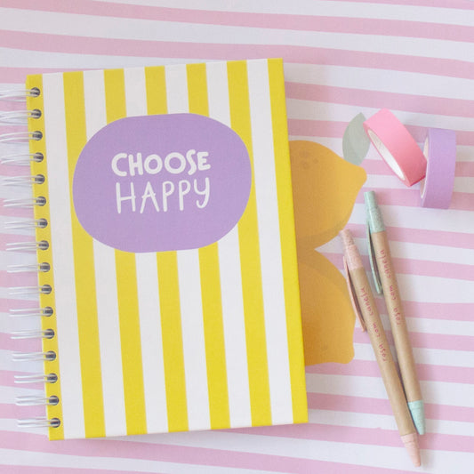 Caderno A5 Argolas (LISO) YELLOW STRIPES