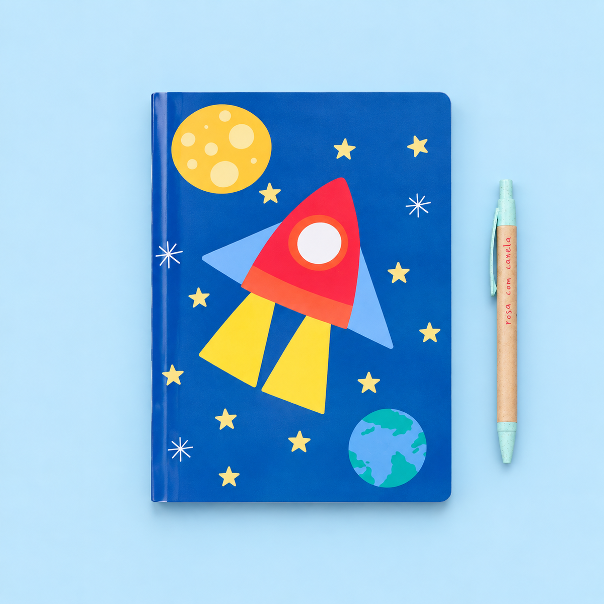 Caderno Agrafado A5 PET Pautado BOY ROCKET