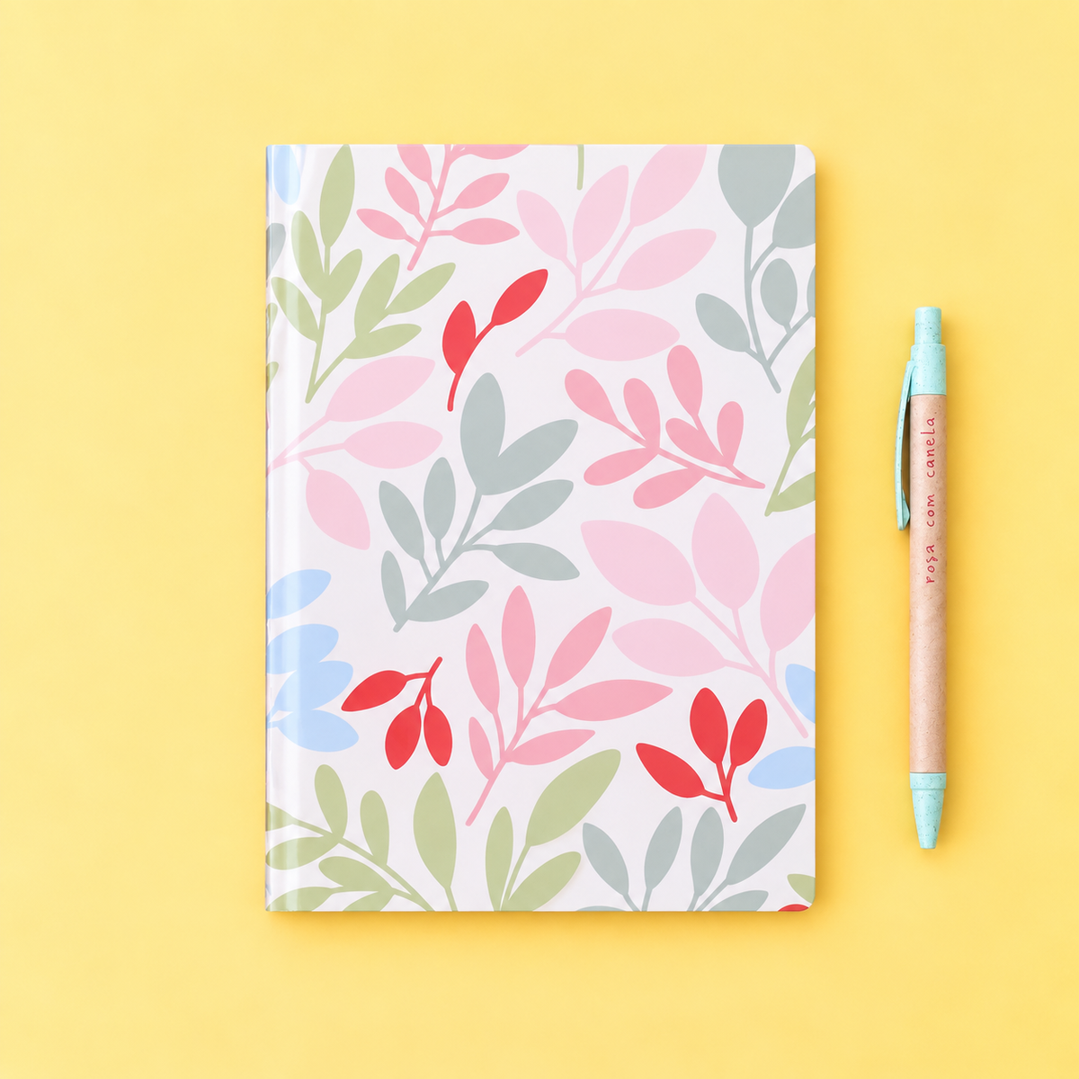 Caderno Agrafado A5 PET Pautado FLOWERS