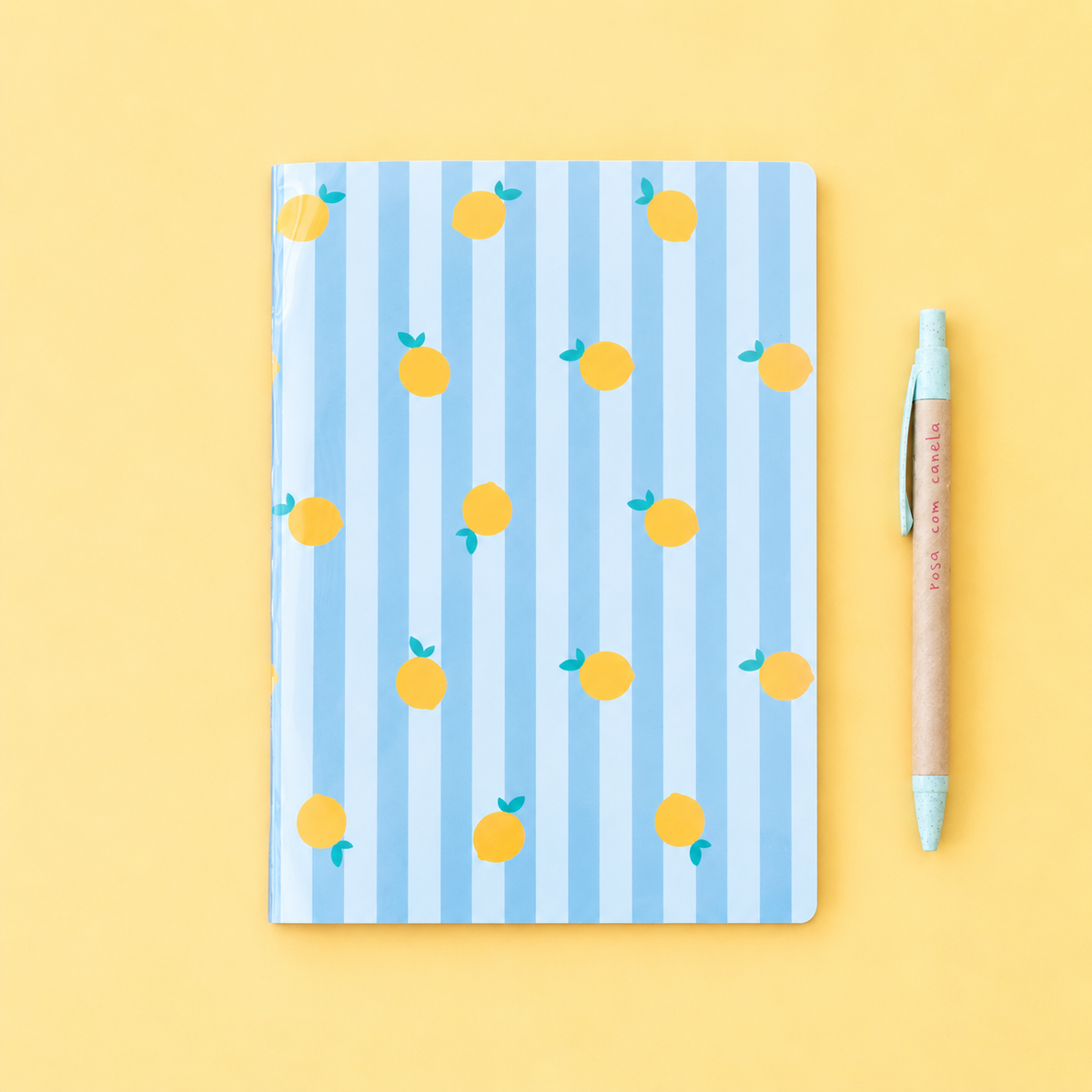 Caderno Agrafado A5 PET Pautado FRUITS LEMON