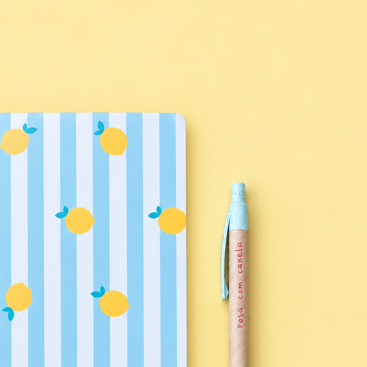 Caderno Agrafado A5 PET Pautado FRUITS LEMON