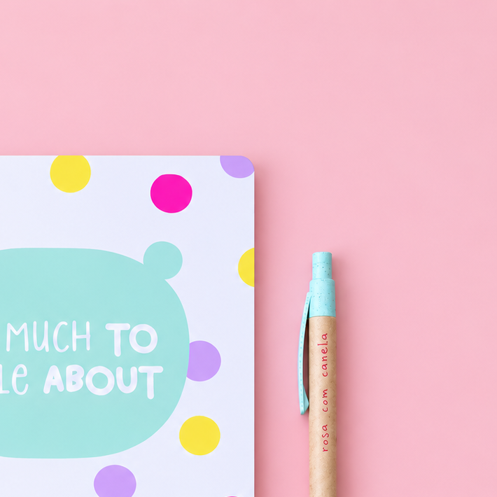 Caderno Agrafado A5 PET Pautado COLOR DOTS (So much to smile about)