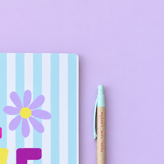 Caderno Agrafado A5 PET Pautado LOVE MINT