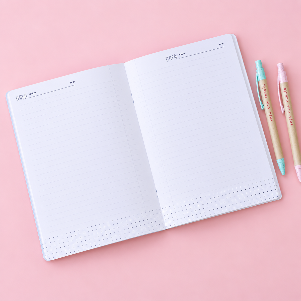 Caderno Agrafado A5 PET Pautado LOVE MINT