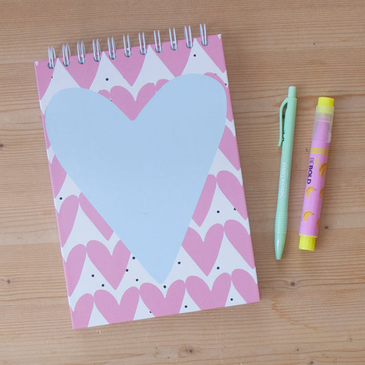 Caderno A5 Argolas Topo Capa Dura PINK HEARTS