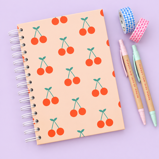 Caderno A5 Argolas 100 FL (PAUTADO) CHERRY