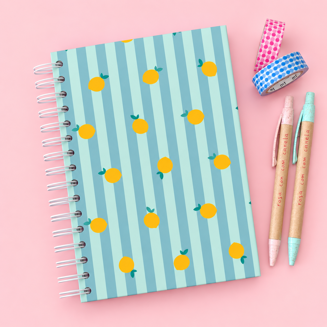 Caderno A5 Argolas 100 FL (PAUTADO) FRUITS LEMON