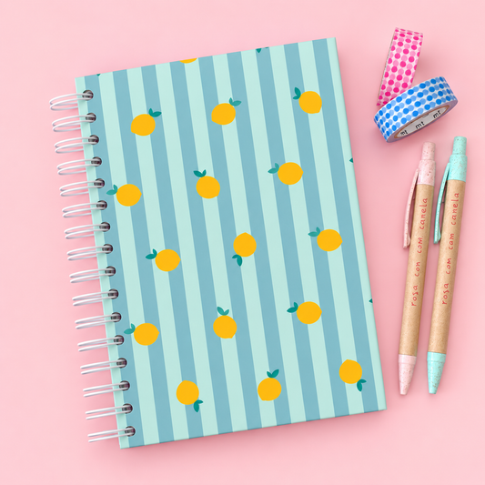 Caderno A5 Argolas 100 FL (PAUTADO) FRUITS LEMON