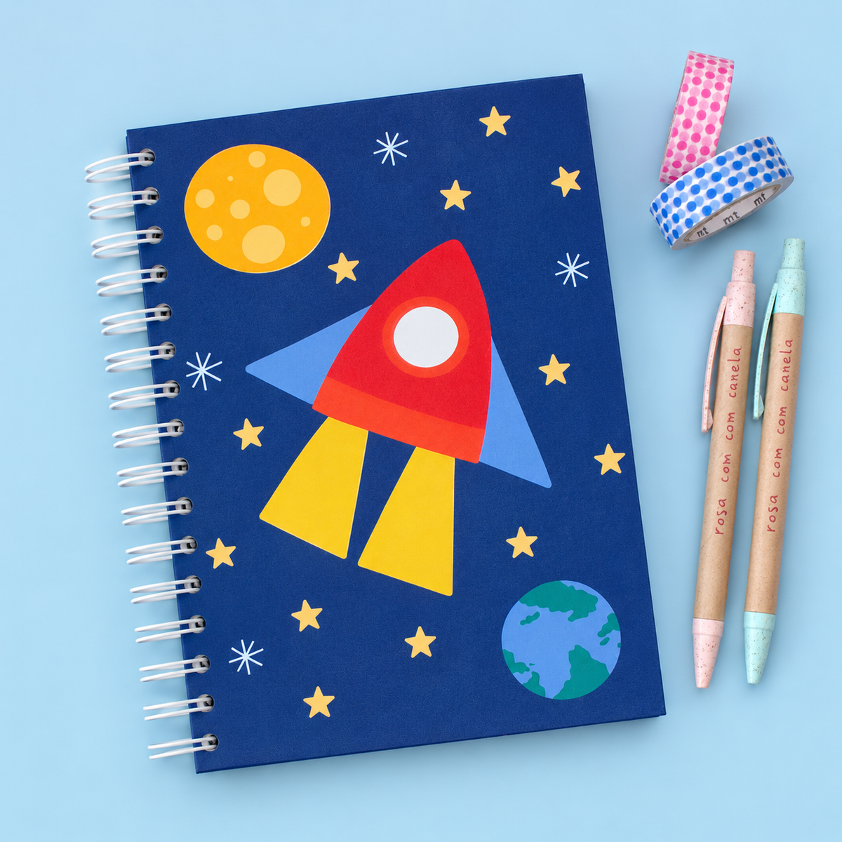 Caderno A5 Argolas 100 FL (PAUTADO) ROCKET