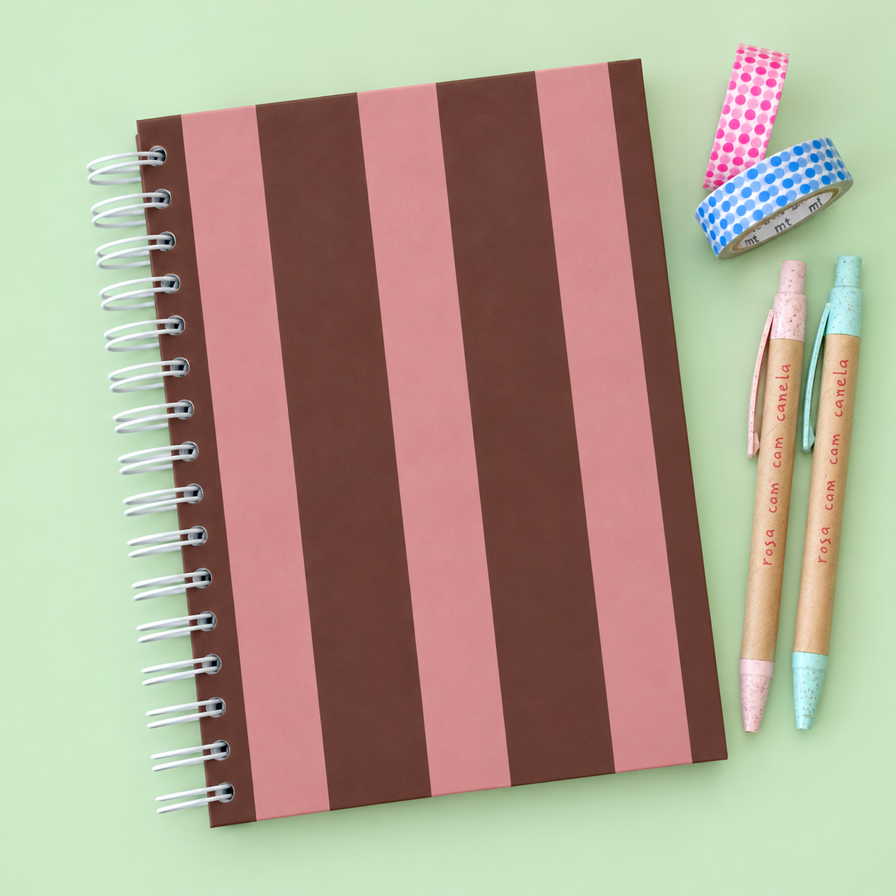 Caderno A5 Argolas 100 FL (PAUTADO) SOFT BIG STRIPES