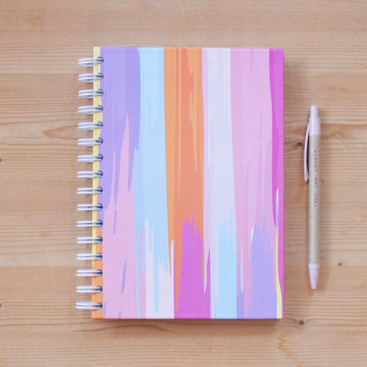 Caderno A5 Argolas 100 FL (PAUTADO) PASTEL STRIPES
