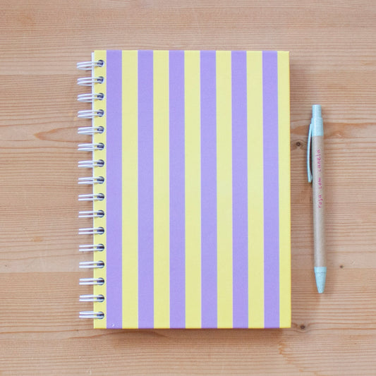 Caderno A5 Argolas 100 FL (PAUTADO) STRIPES LAVANDA