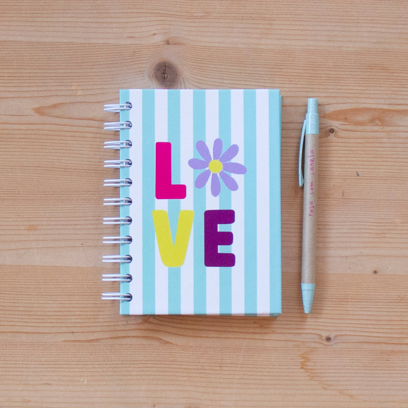 Caderno A6 Argolas 100 FL (PAUTADO) LOVE MINT
