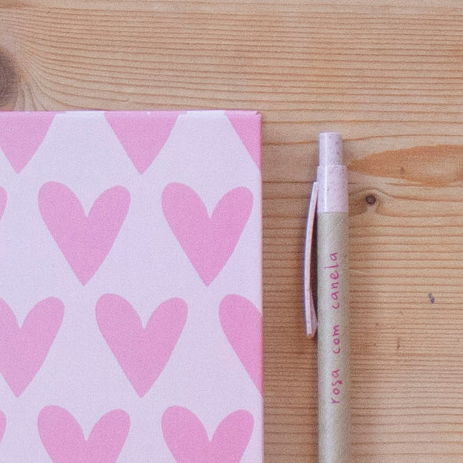 Caderno A6 Argolas 100 FL (PAUTADO) PINK HEARTS