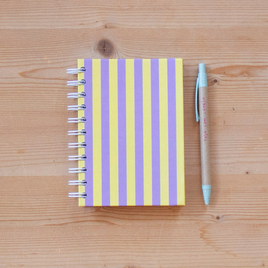Caderno A6 Argolas 100 FL (PAUTADO) STRIPES LAVANDA