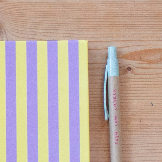 Caderno A6 Argolas 100 FL (PAUTADO) STRIPES LAVANDA