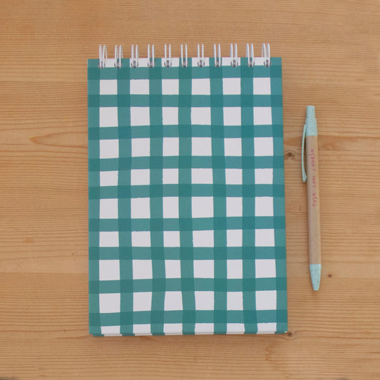 Caderno A5 Argolas Topo (LISO) VICHY GREEN
