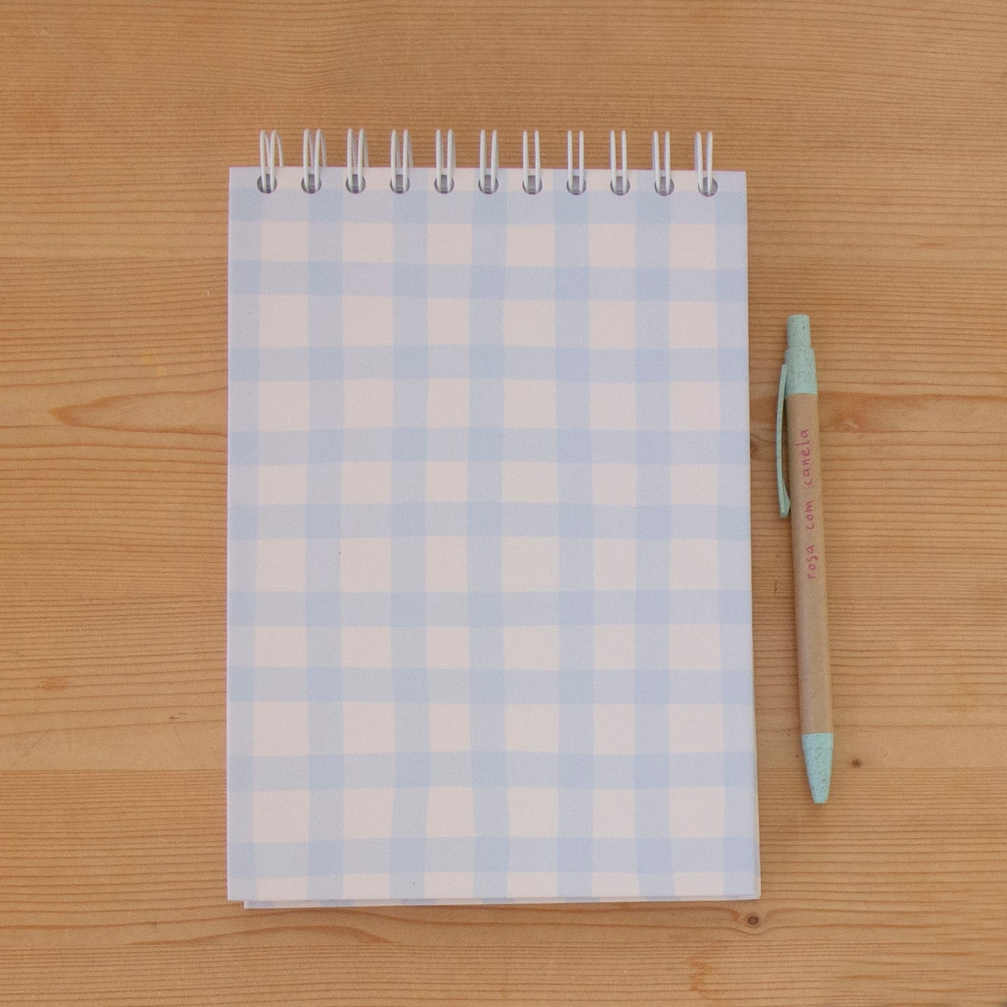 Caderno A5 Argolas Topo (LISO) FLOWERS VICHY BLUE
