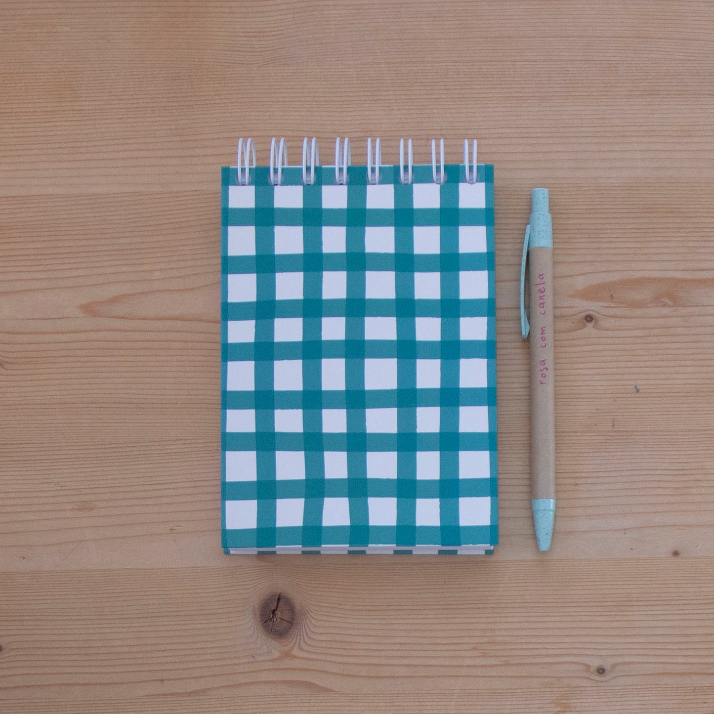 Caderno A6 Argolas Topo (LISO) BOY VICHY GREEN