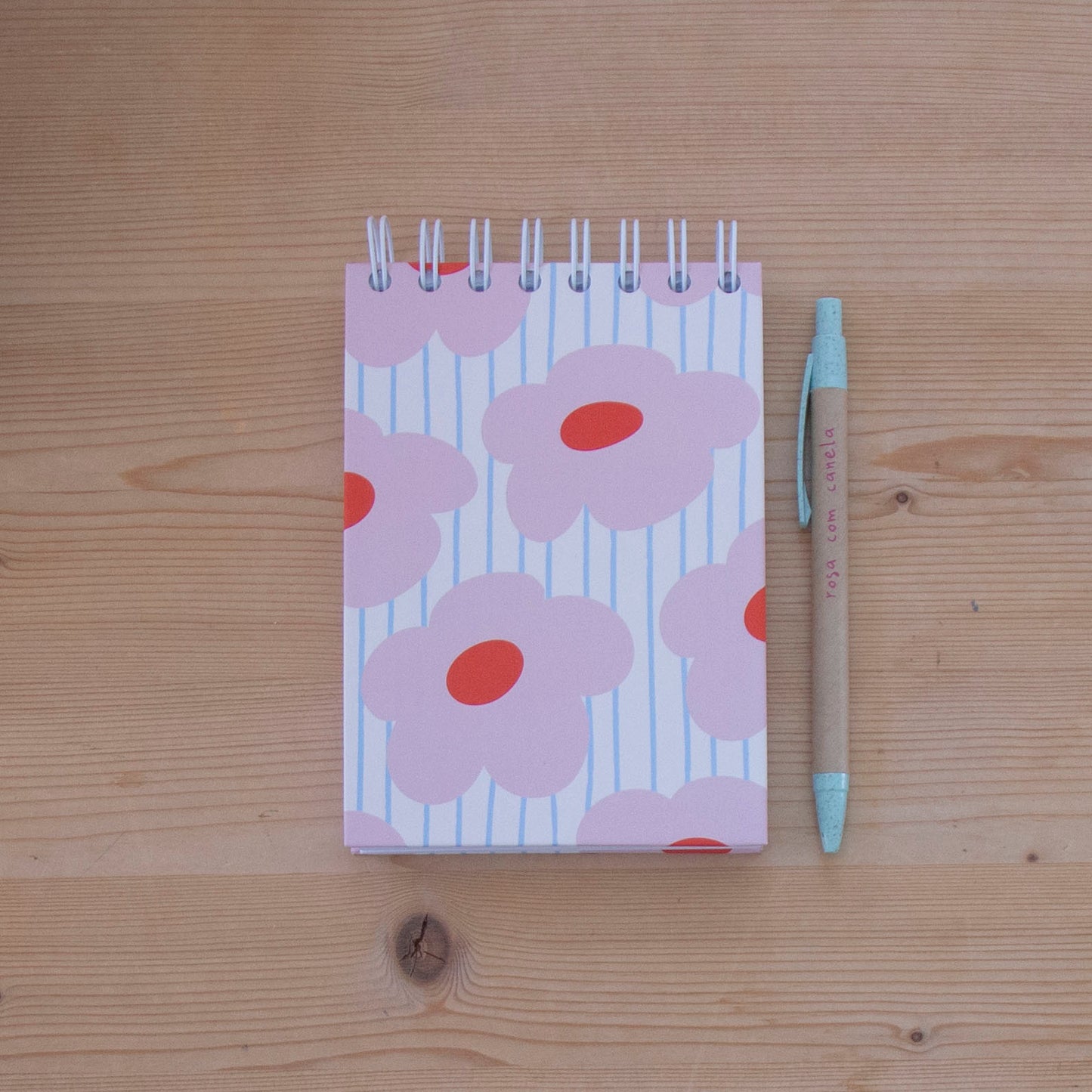 Caderno A6 Argolas Topo (LISO) FLOWERS