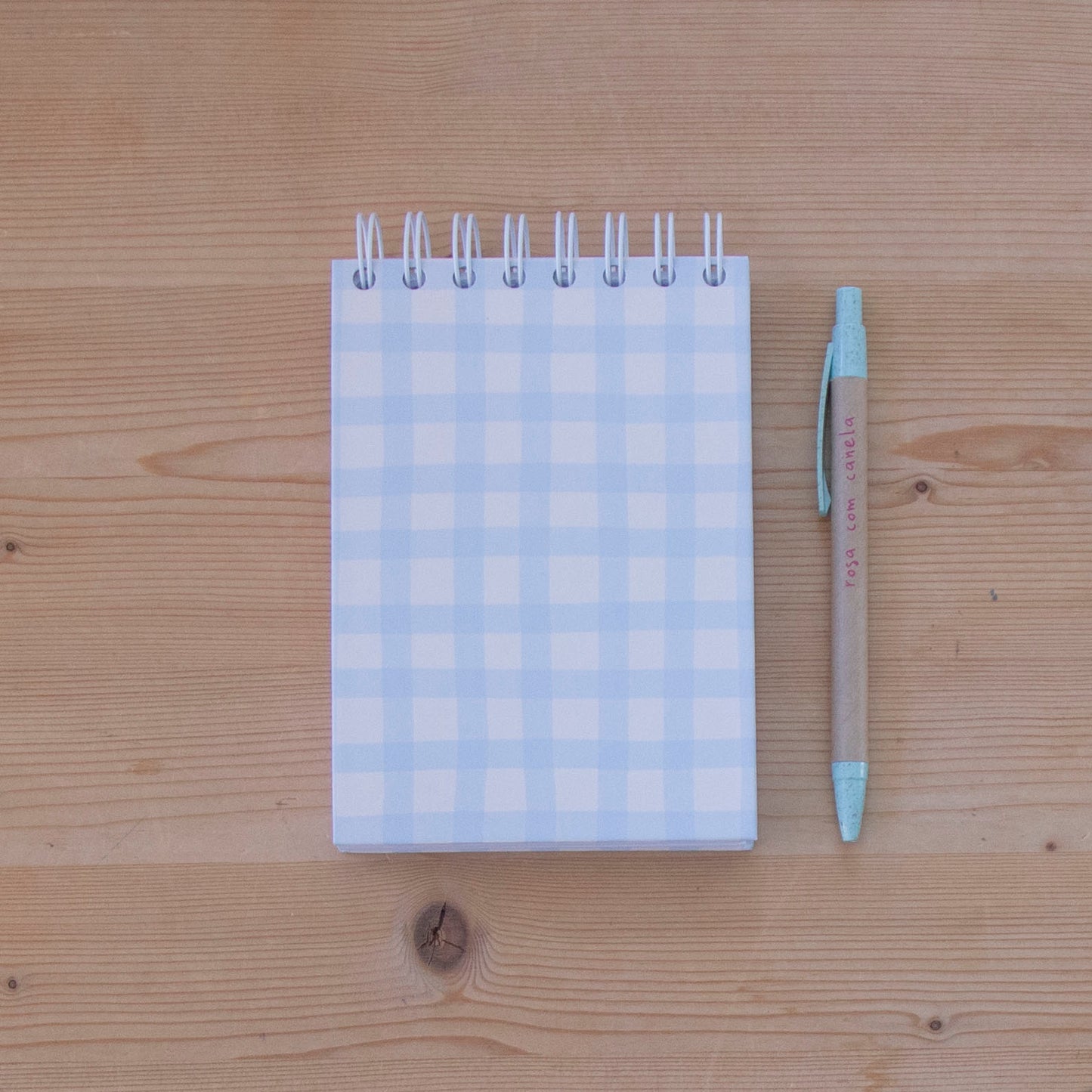 Caderno A6 Argolas Topo (LISO) FLOWERS VICHY BLUE