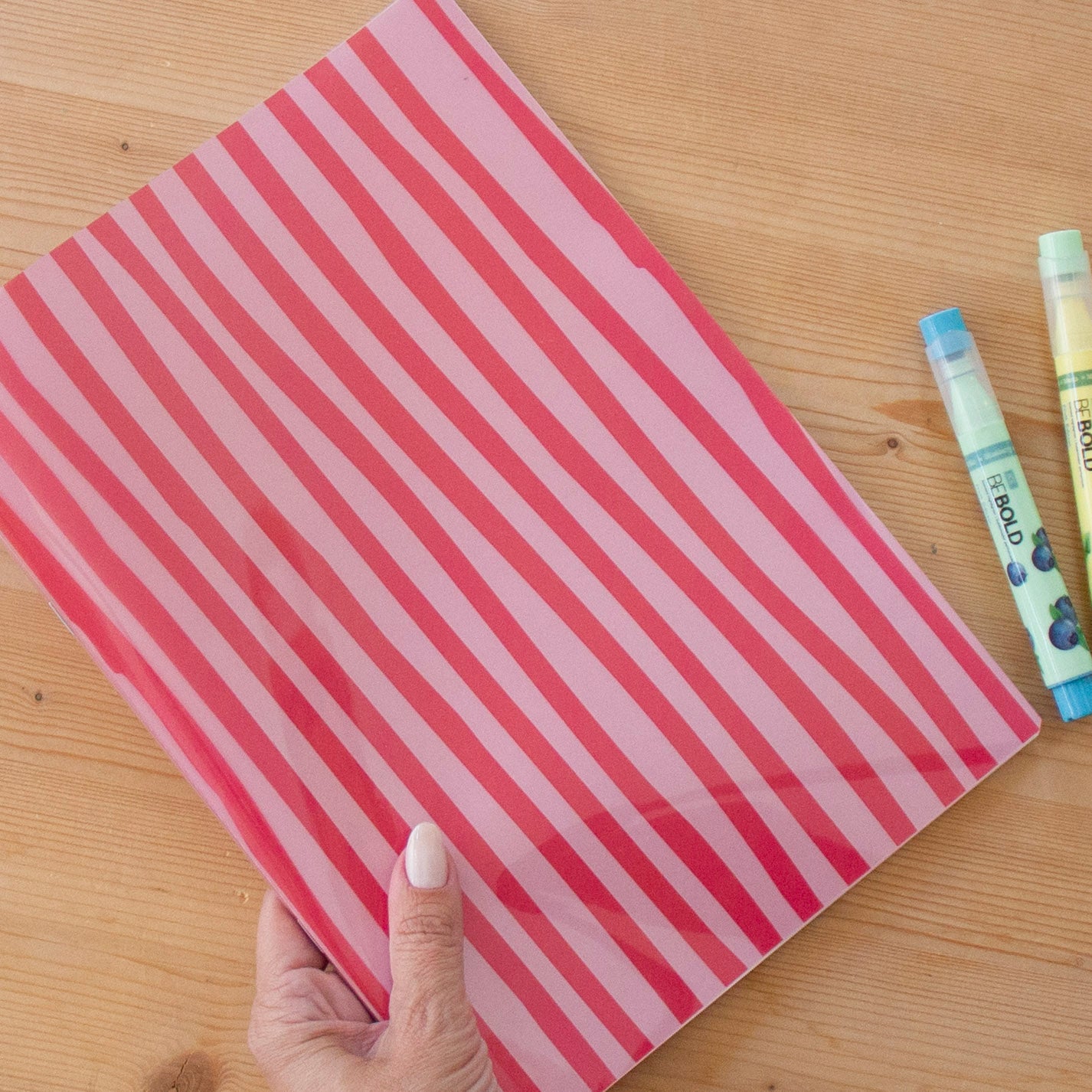 Caderno Agrafado A4 PET Pautado FUN STRIPES
