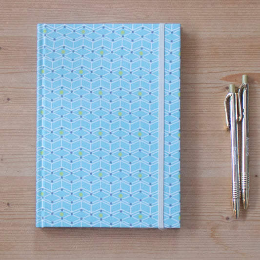 Caderno A5 tecido GRAPHIC BLUE