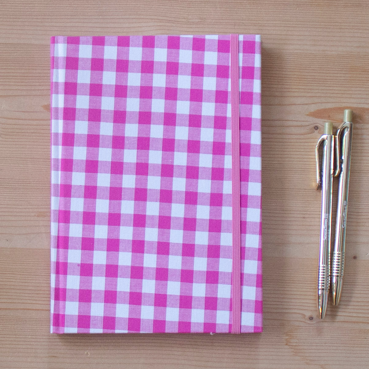 Caderno A5 tecido VICHY ROSA