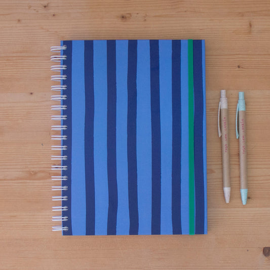 Caderno 17 x 24,5 cm (PAUTADO) BLUE STRIPES