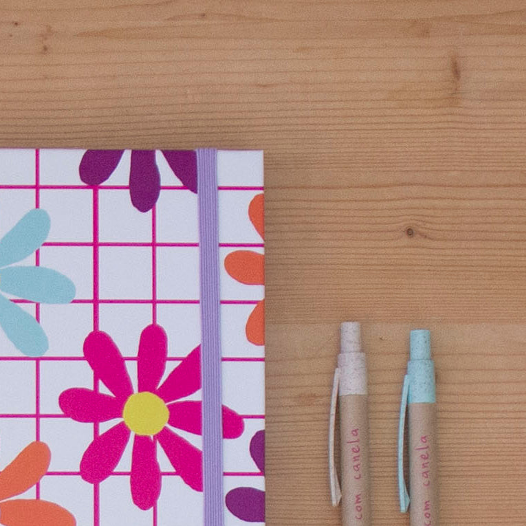 Caderno 17 x 24,5 cm (PAUTADO) FLOWERS