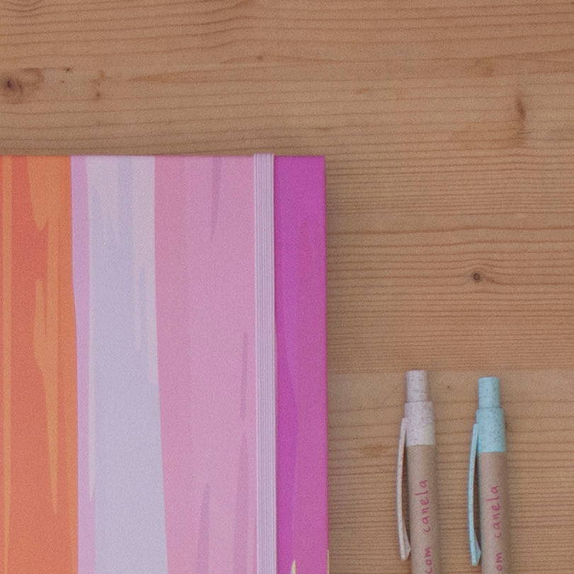 Caderno 17 x 24,5 cm (PAUTADO) PASTEL STRIPES